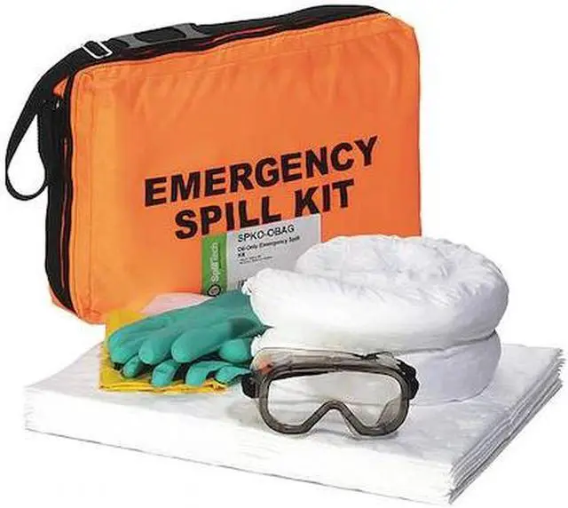 Main image of SPILLTECH SPKO-OBAG Spill Kit, 4 gal Volume Absorbed per Kit, Bag, Orange, 20