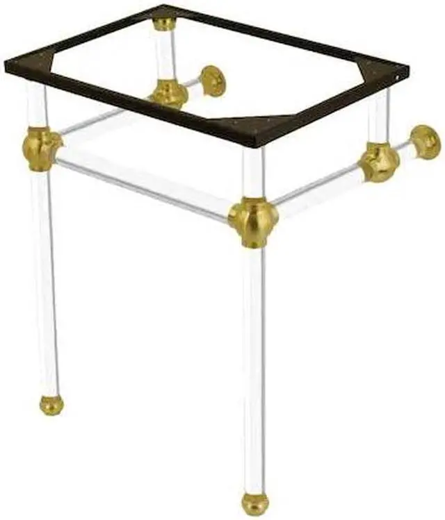 Alt view image 2 of 6 - Fauceture VAH242030SB Console Basin Holder with Acrylic Pedestal, Brushed Brass