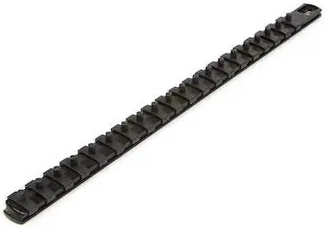Main image of TEKTON OSR03220 1/4 Inch Drive x 18 Inch Socket Rail, 20 Clips (Black)