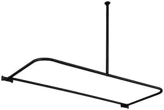 Alt view image 3 of 3 - Kingston Brass CC3130 D-Shaped Shower Curtain Rod, Matte Black - 2.13 x 26.5 x 63 in.
