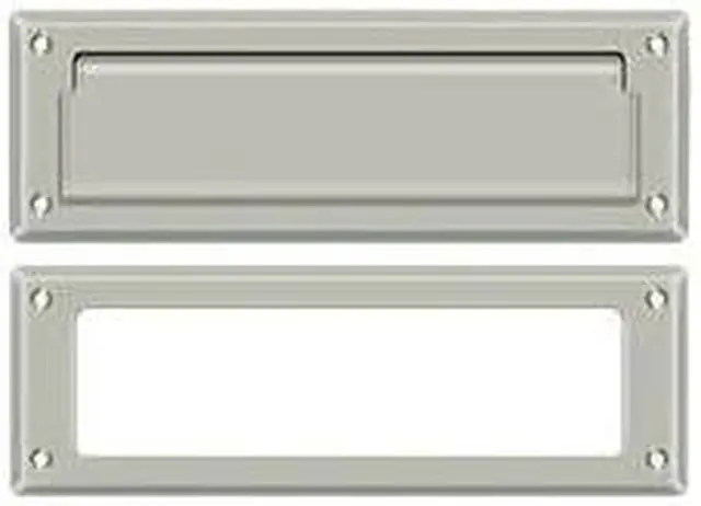 Alt view image 2 of 3 - 8.88 in. Solid Brass Mail Slot w Interior Frame (Satin Nickel)