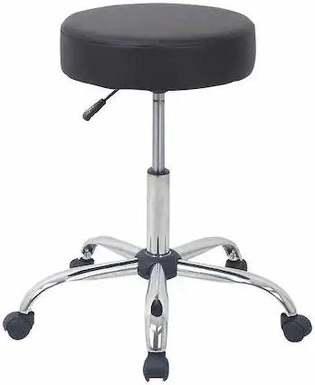 Alt view image 7 of 15 - Height Adjustable Lab Stool Black PU