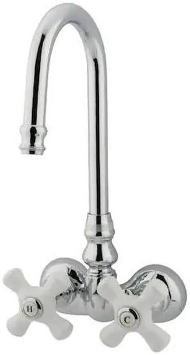 Alt view image 2 of 3 - Kingston Brass Cc80T1 Hi-Rise Spout Clawfoot Tub Filler - Polished Chrome Finish