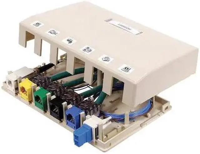 Main image of HUBBELL PREMISE WIRING HSB6OW Surface Mount Box,6 Ports,Office White