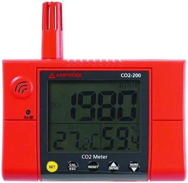 Alt view image 5 of 5 - AMPROBE CO2-200 Carbon Dioxide Meter,380 to 2000 PPM
