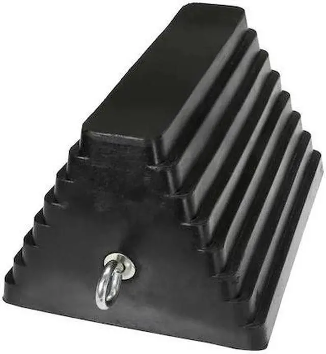 Main image of US CARGO CONTROL WC1086 10" Rubber Double-Sided Wheel Chock with Eye Bolt