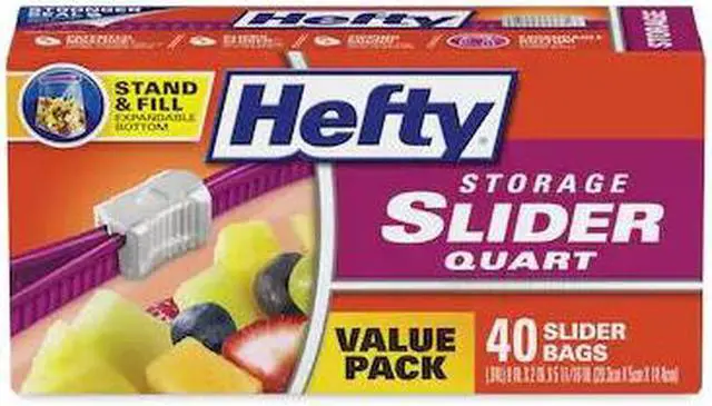 Alt view image 7 of 11 - Pactiv Corporation Hefty Slider Storage Bags 1Qt 40/BX Clear R81240