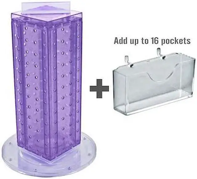 Main image of AZAR DISPLAYS 700229-PUR Four-Sided16 Pocket Revolving Pegboard GiftCard Kit