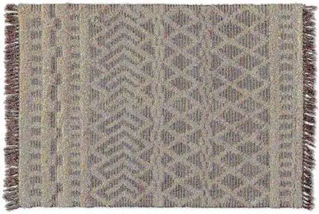 Alt view image 2 of 9 - Baxton Studio Heino Modern and Contemporary Ivory and Charcoal Handwoven Wool Area Rug