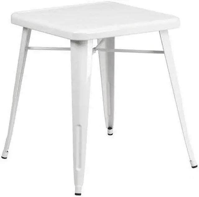 Main image of Commercial Grade 23.75" Square White Metal Indoor-Outdoor Table