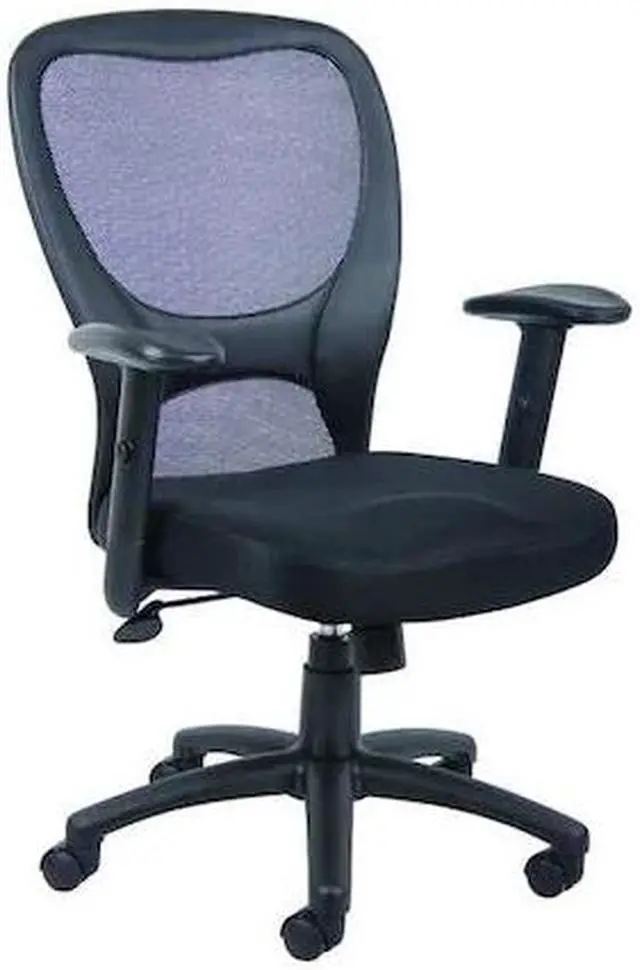 Main image of ZORO SELECT 36FJ99 Desk Chair Mesh, Overall Height 38-3/4" to 42-1/4" Black