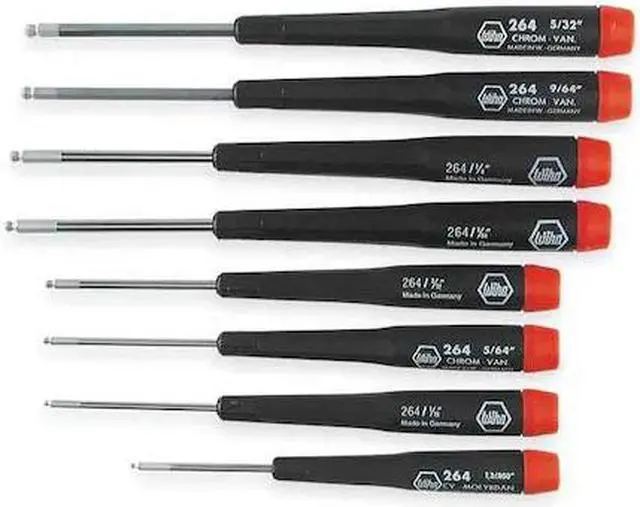 Alt view image 3 of 3 - WIHA 26490 Prec. Screwdriver Set,Ball Hex,SAE,8pcs.