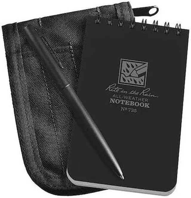 Alt view image 4 of 4 - Notebook Kit,3in x 5in Sheet,Black Cover RITE IN THE RAIN 735B-KIT