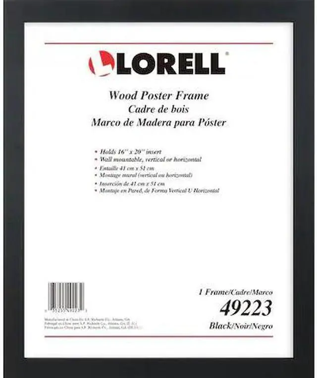 Alt view image 3 of 4 - Lorell Poster Frame - 16" x 20" Frame Size - Rectangle - Wall Mountable - Horizontal, Vertical - 1 Each - Black