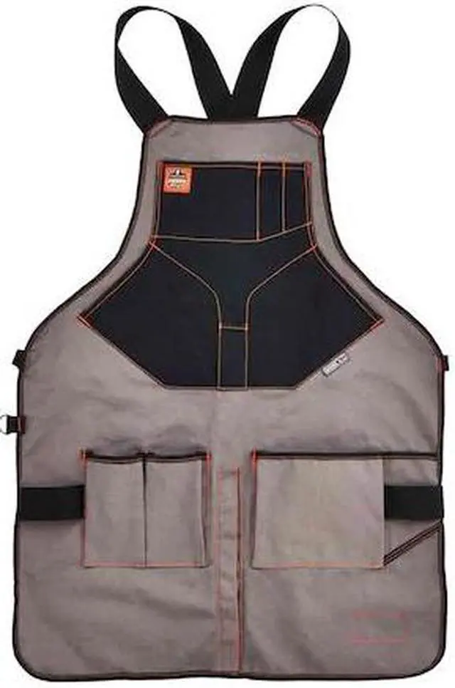 Alt view image 2 of 8 - ergodyne arsenal 5705 full length tool work apron, 13pockets, gray
