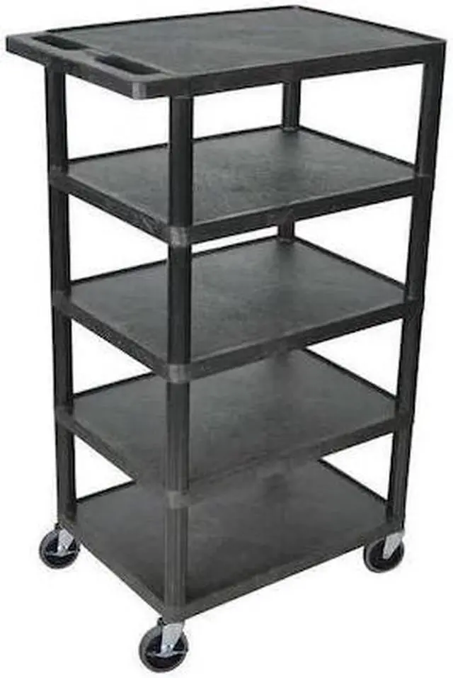 Main image of ZORO SELECT BC50-B Utility Cart with Lipped Plastic Shelves, Polyethylene, 300