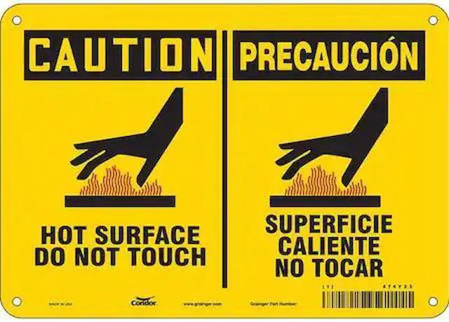 Main image of CONDOR 474Y23 Danger Sign, 7 in H, 10 in W, Aluminum, Vertical Rectangle,