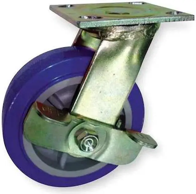 Main image of ZORO SELECT 1NUX8 Swivel Plate Caster,Poly,8 in.,900 lb.,Blu