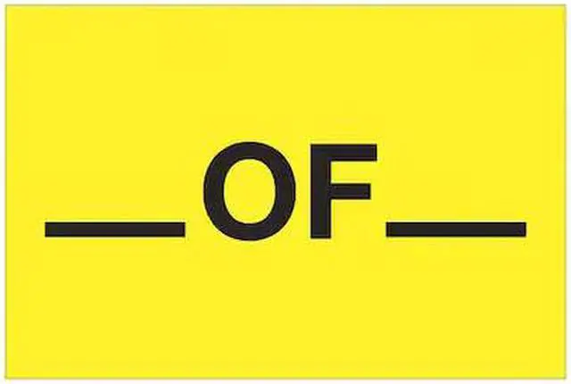 Main image of TAPE LOGIC DL1612 Tape Logic® Labels, "___ of ___", 2 x 3", Fluorescent Yellow,