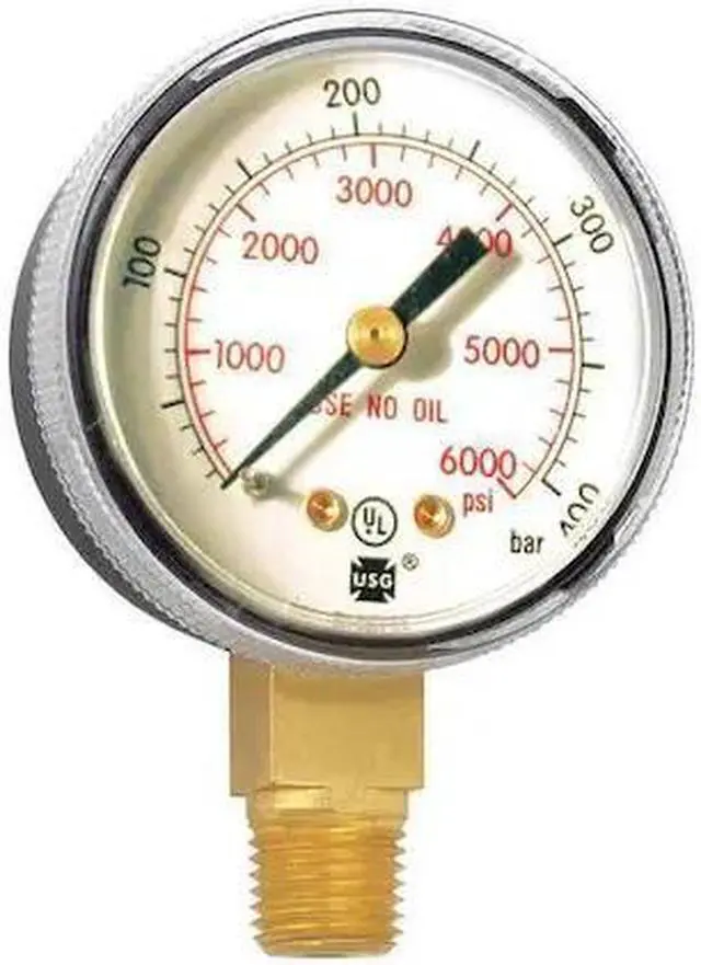 Main image of MILLER ELECTRIC GA145-03 Pressure Gauge,0 to 6000 psi/Bar,2In