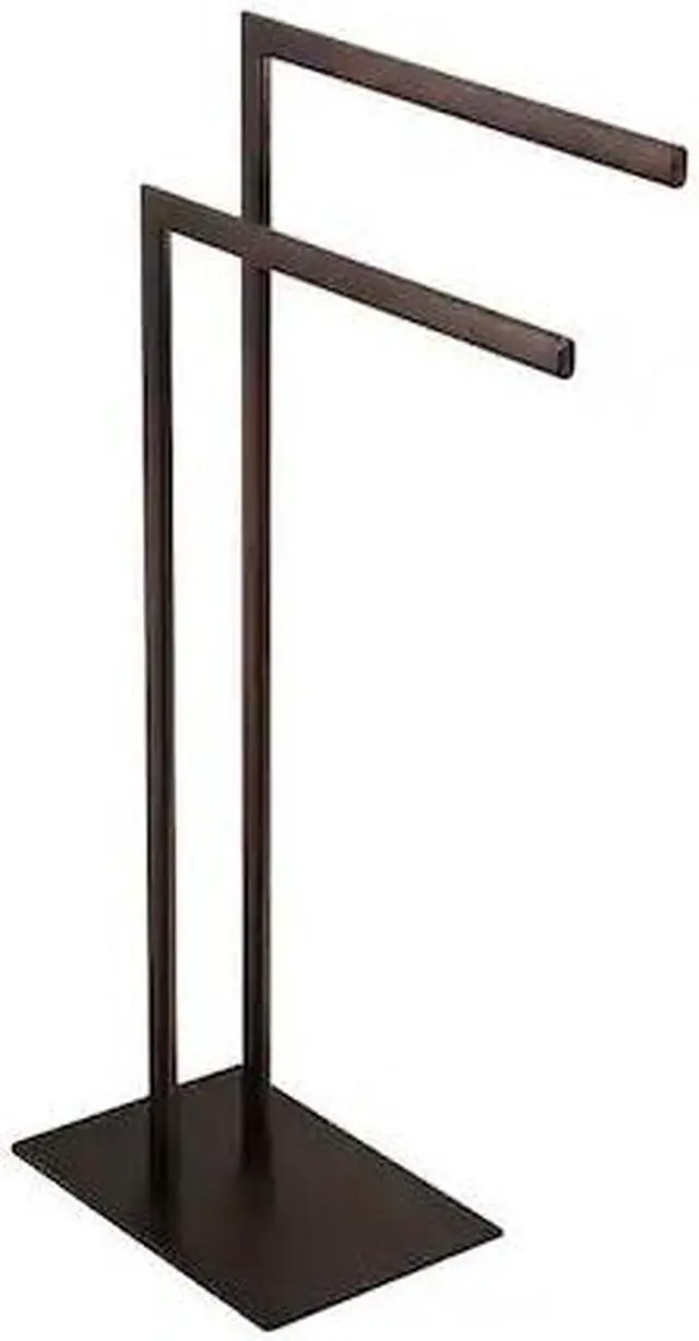 Alt view image 2 of 11 - Kingston Brass SCC3095 Modern Edenscape Pedestal Dual Towel Rack - Oil Rubbed Bronze