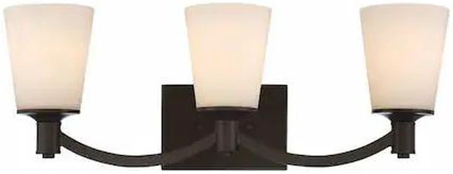 Main image of NUVO 60-5923 Laguna 3 Light Vanity White Glass Forest Bronze