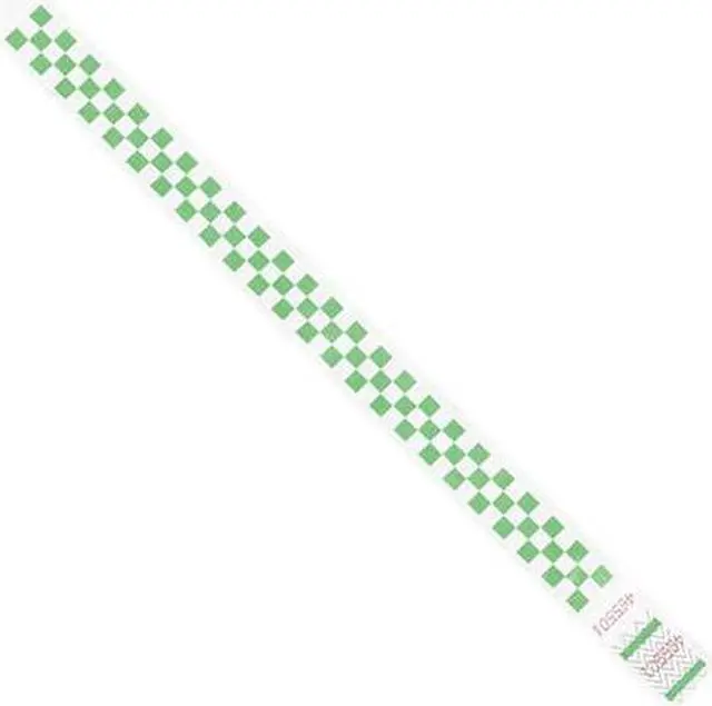 Alt view image 2 of 2 - Tyvek WR103GN 0.75 x 10 in. Green Checkerboard Wristbands - Case of 500
