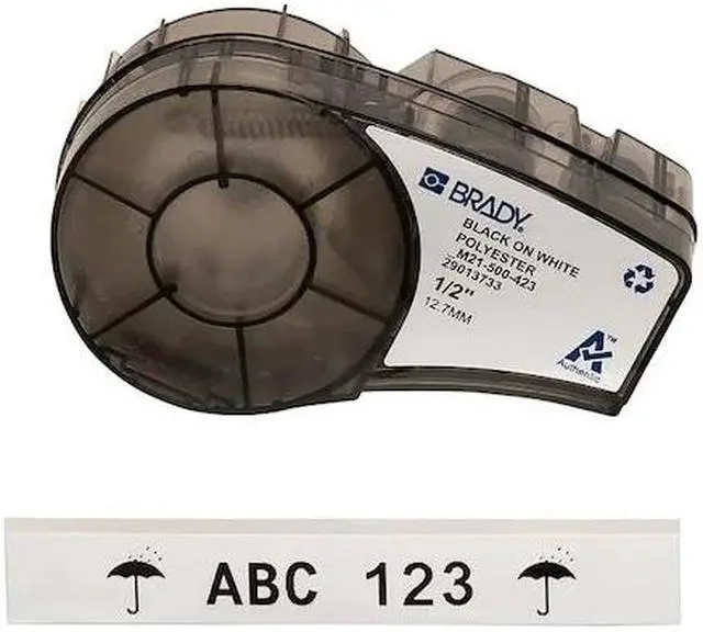Alt view image 2 of 5 - BRADY M21-500-423 Label Tape Cartridge, Black/White, Labels/Roll: Continuous