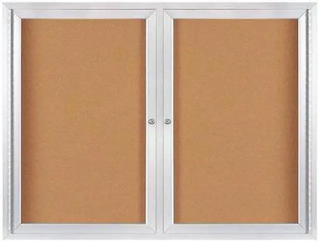 Main image of PARTNERS BRAND BECA4836 Enclosed Cork Board with Aluminum Frame, 4' x 3',