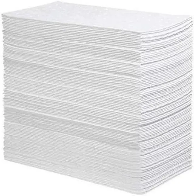 Main image of PIG MAT496 Sorbent Pad, 9 gal, 8 1/4 in x 15 in, Oil, White, 100 PK