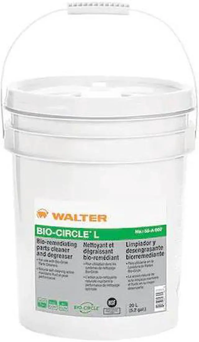 Alt view image 2 of 2 - walter 55a007 biocircle l industrial parts cleaner  vocfree, 20 l pail degreaser. oil and grease cleaners