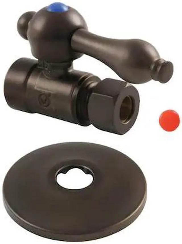 Main image of KINGSTON BRASS CC43255K CC43255K 1/2" Sweat 3/8" O.D. Comp Straight Stop Valve