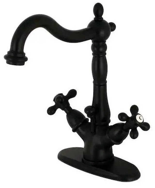Alt view image 2 of 6 - Kingston Brass KS1430AX 4 in. Centerset Bathroom Faucet, Matte Black