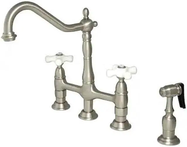 Alt view image 2 of 8 - 8 Center Kitchen Faucet With Side Sprayer