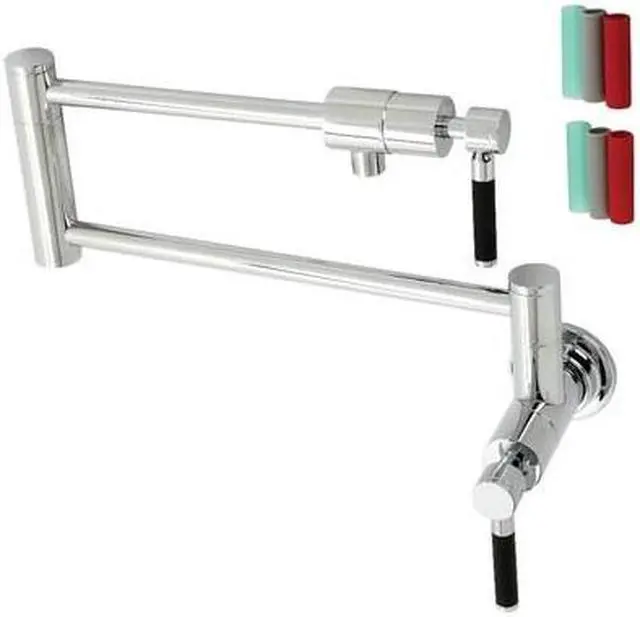 Main image of KINGSTON BRASS KS4101DKL KS4101DKL Kaiser Wall Mount Pot Filler, Polished Chrome