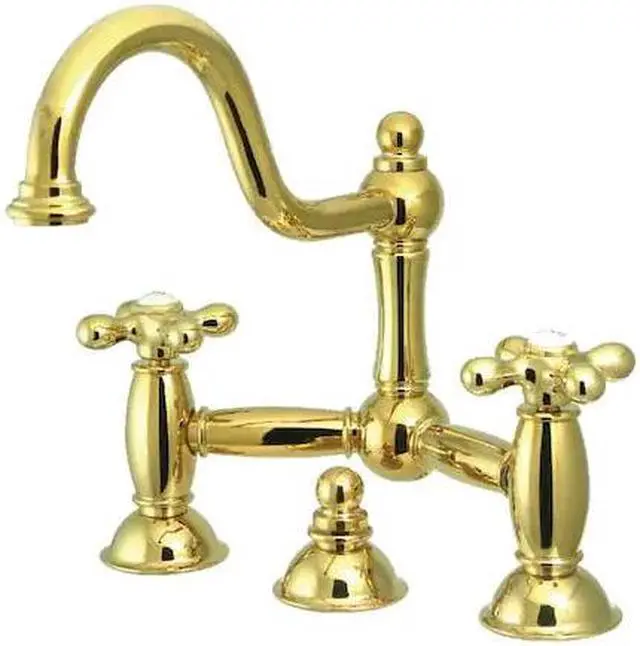 Alt view image 4 of 9 - RESTORATION BRIDGE LAVATORY FAUCET-Polish Brass Finish
