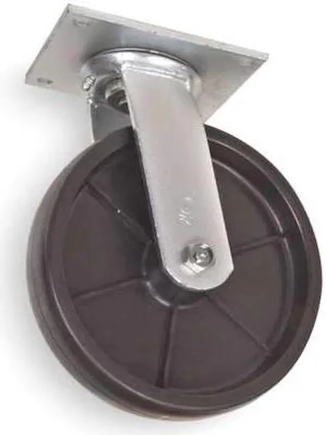 Main image of ZORO SELECT 1NVP4 Swivel Plate Castr,Poly,8 in,1000 lb,Blk
