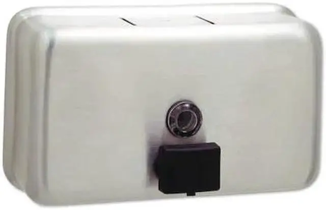 Alt view image 11 of 12 - Bobrick ClassicSeries Surface-Mounted Liquid Soap Dispenser Horizontal 40 oz Metal 2112