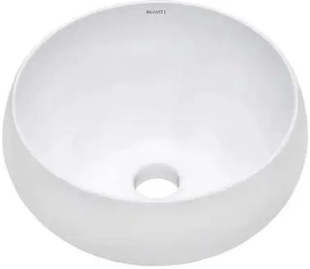Main image of RUVATI RVB0312 12" Bathroom Vessel Sink Round White Circular Above Counter