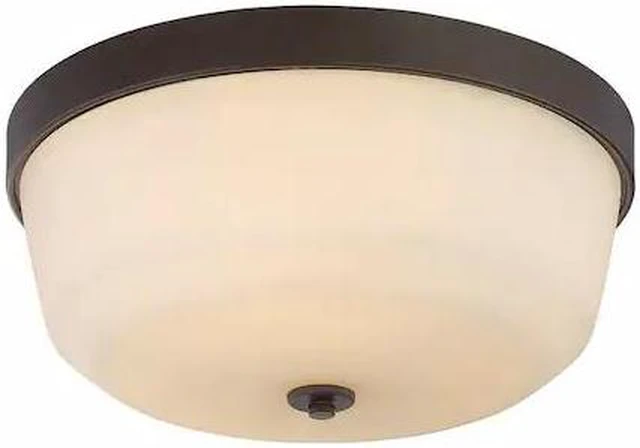 Main image of NUVO 60-5924 Laguna 3 Light Flush Fixture White Glass Forest Bronze