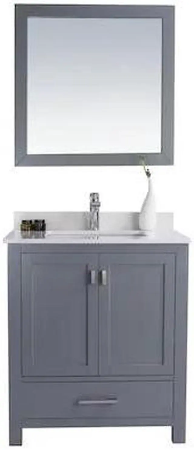 Alt view image 4 of 10 - Wilson 30 - Grey Cabinet + White Quartz Countertop