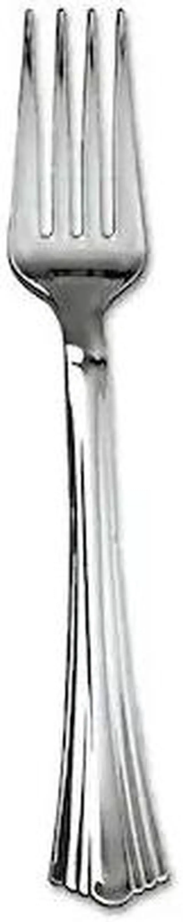 Alt view image 4 of 5 - WNA  610155 Heavyweight Plastic Forks, Reflections Design, Silver, 600/Carton