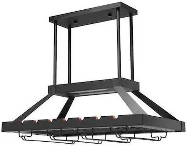 Alt view image 7 of 17 - Elegant Designs 2 Light LED Overhead Wine Rack, Oil Rubbed Bronze