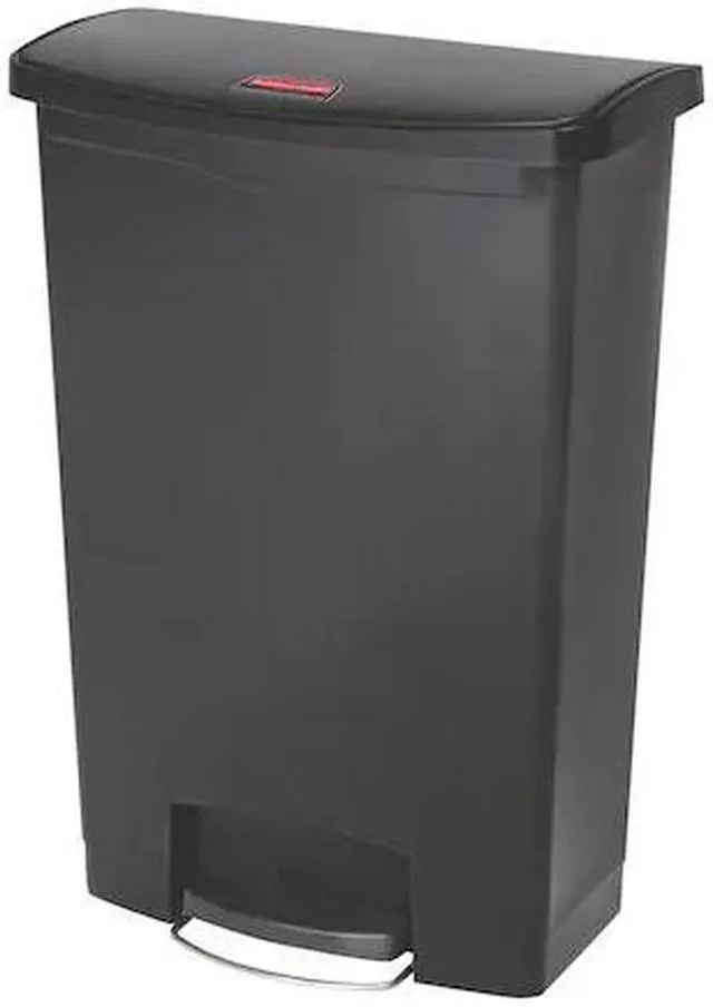 Alt view image 15 of 17 - Rubbermaid Commercial Slim Jim Resin Step-On Container Front Step Style 24 gal