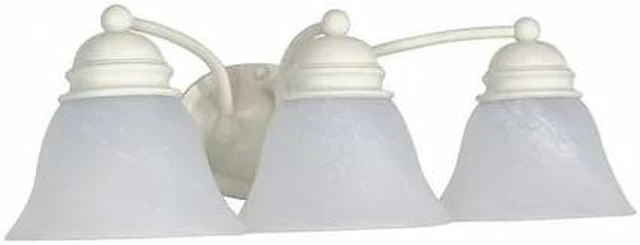 Main image of NUVO 60-354 Empire 3 Light 21 in. Vanity Alabaster Glass Bell Shades Tex