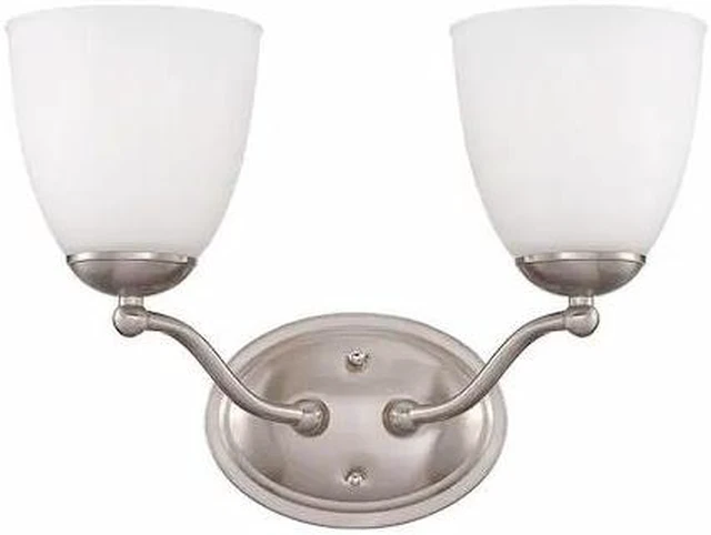 Main image of NUVO 60-5032 Patton 2 Light Vanity Fixture Frosted Glass Brushed Nickel