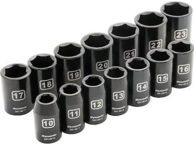 Main image of DYNAMIC D018023 Tools 1/2"Dr 14Pcs 6 Point, Std Impact, Metric Socket Set, 10mm