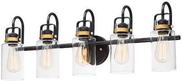 Main image of MAXIM 30173CLBZGLD Magnolia 5-Light 32" Wide Bronze / Gold Vanity Light
