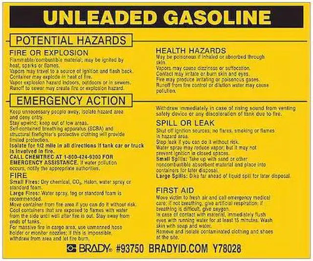 Main image of BRADY 93750 Chemical Label,3-3/4inHx4-1/2inW,PK25