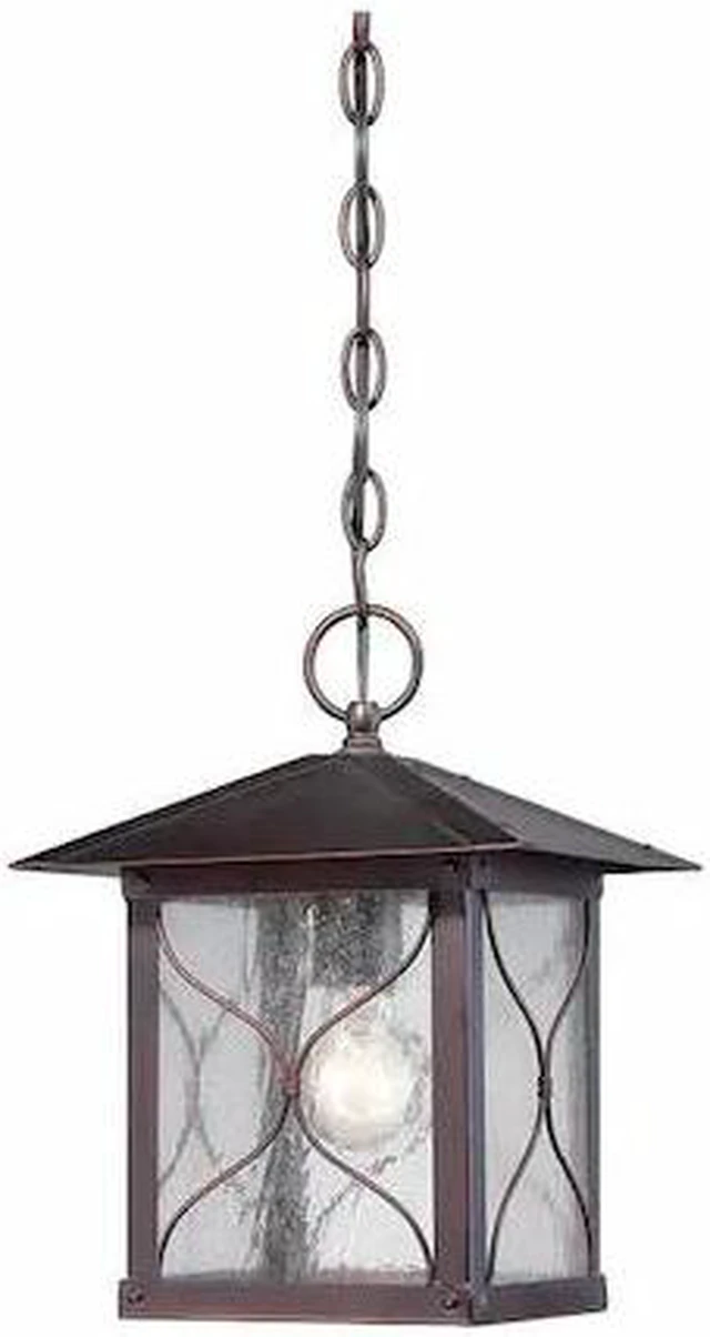 Main image of NUVO 60-5614 Vega 1-Light Outdoor Hanging Fixture with Clear Seed Glass